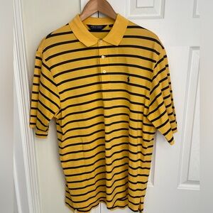 Polo Golf by Ralph Lauren Black and Yellow Striped Polo Shirt
